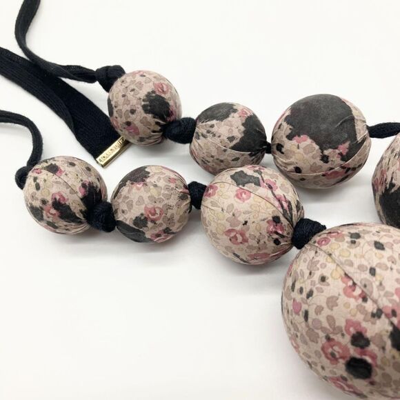 Louis Vuitton (Collector Item) Large Floral Fabric Bead Statement Necklace VGUC - Picture 2 of 7